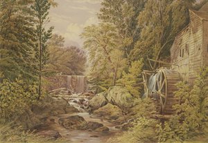 Carls Mill, Tarrytown, Nova York, 1851 (wc e guache sobre papelão montado)