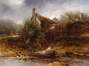 Old Water Mill, North Wales, 1830-1860. de William Roberts