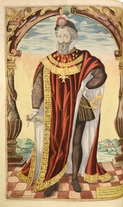Henrique IV da França, da nHonor Military, e Civill, William Segar, pub. Robert Barker, Londres, 1602 (gravura colorida à mão)