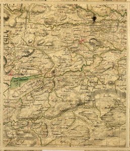 Mapa de Roy de Lowland Scotland, contendo Loch Whinnoch