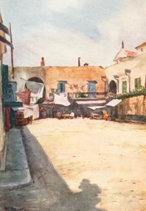 Um canto perto do mercado, Nice (litografia a cores)