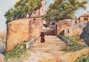 Igreja de Oregina, Génova (litografia a cores)