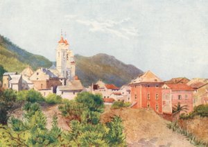 Laigueglia, perto de Alassio (litografia a cores)