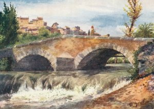 Ponte velha, Cagnes (litografia a cores)