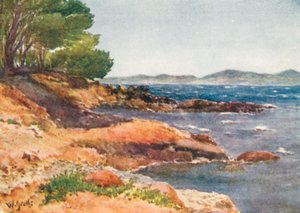 Na costa perto de Carqueiranne (litografia a cores)