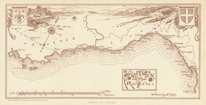Esboço do mapa da Riviera (litografia a cores)