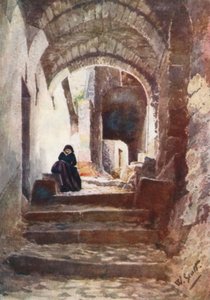 Rua em Apricale (litografia a cores)