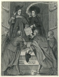 Apresentar uma petição ao Secretário de Estado inglês, c. 1654