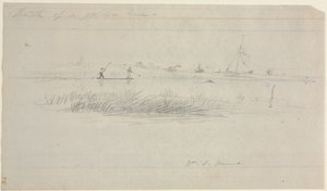 Enguia Spearing em Setauket, Long Island, Nova York de William Sidney Mount