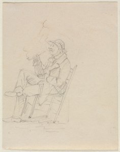 Homem fumando um cachimbo de William Sidney Mount