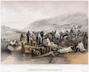 O embarque dos doentes em Balaklava, 1855 de William Crimea Simpson