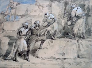 O Imperador da Áustria, Ascendente a Grande Pirâmide, Egito, 1869.