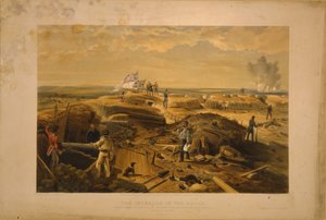 O interior do Redan tirado de sua face esquerda, 1855 de William Crimea Simpson