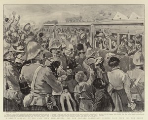 Uma calorosa despedida dos Highlanders da Cidade do Cabo, o Contingente da Nova Zelândia deixando a Cidade do Cabo para a Frente