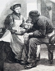 Um casal de idosos. Por William Small (1843-1929), um ilustrador inglês. 1880 (gravura) de William Small
