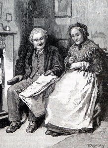 Um casal de idosos. Por William Small (1843-1929), um ilustrador inglês. 1880 (gravura) de William Small