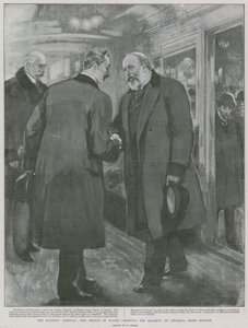 Chegada do Kaiser: O Príncipe de Gales Cumprimenta Sua Majestade na Estação Charing Cross de William Small