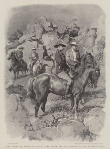 A ascensão na Rodésia, Sir F Carrington e o senhor Rhodes nas colinas de Matoppo