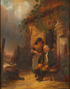 A Wee Dram (óleo no painel)