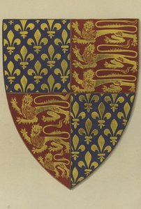 Braços do rei Edward III, de seu túmulo na Igreja da Abadia de Westminster (Chromolitho)