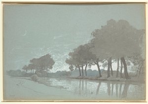 Cena do canal perto de Bruges, Bélgica de William Stanley Haseltine