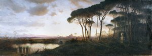 Castelo de Ostia visto da floresta de pinheiros de Castel Fusano, 1881