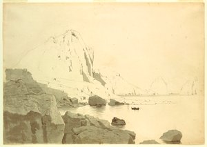 Desenho, Vista de Capri, Itália, mostrando a costa sul e o Faraglione, ca. 1865 de William Stanley Haseltine