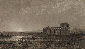 Templo de Ceres em Paestum (o templo de Atena) de William Stanley Haseltine