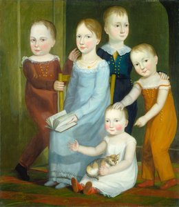 Cinco crianças da família Budd, c.1818 (óleo sobre tela) de William Stephen Coleman