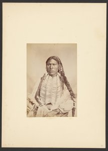 Bravo Kiowa em traje de guerra [provavelmente Koi-khan-hole] de William Stinson Soule