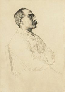 Retrato de Rudyard Kipling 1865-1936. de William Strang