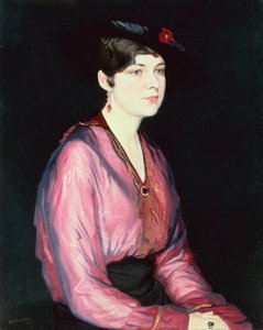 A Blusa Cor-de-Rosa, Retrato de Sylvia Parsons de William Strang