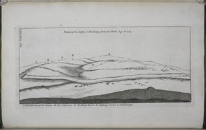 Stonehenge, um templo restaurado aos druidas britânicos: Prospect of the Cursus e Stonehenge, do norte de William Stukeley