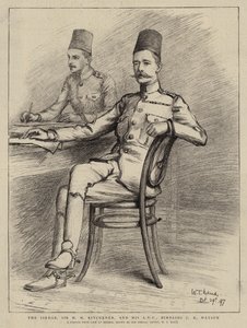 O Sirdar, Sir H H H Kitchener, e seu ADC, Bimbashi J K Watson (litho) de William T. Maud