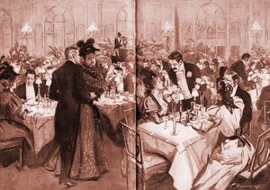 Membros da alta sociedade no Hotel Waldorf