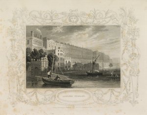 Adelphi Terrace, incluindo o Water Gate, York Buildings, Londres de William Tombleson
