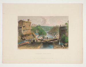 Lockport, Erie Canal, ilustração para Nathaniel Parker Willis de William Tombleson