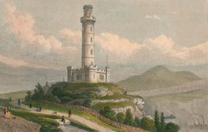 Monumento de Nelsons, Calton Hill, Edimburgo, c1830.