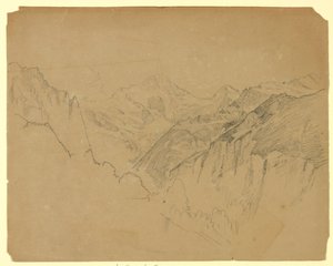 Estudo da paisagem, Lauterbrunnen, Suíça de William Trost Richards