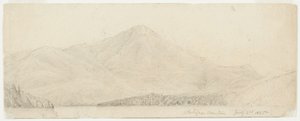 Whiteface Mountain, 1855 (grafite em papel tufado) de William Trost Richards