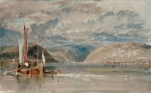 Rüdesheim, vista para o lago Binger de Joseph Mallord William Turner