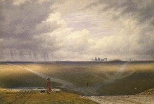 Stonehenge-A Showery Day, início do século XIX de Joseph Mallord William Turner