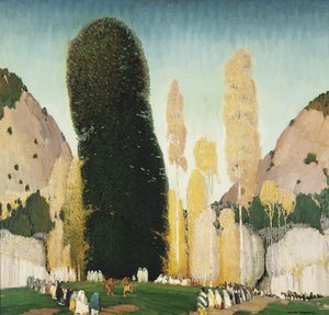Uma Cerimónia de Montanha, c.1930 (óleo sobre tela) de William Victor Higgins