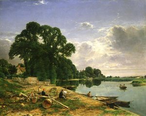 No Tamisa, c.1870 (óleo sobre tela) de William W. Gosling