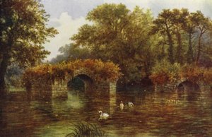 Rio Avon, Castelo de Warwick (cor litho)