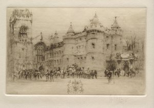 Palácio de Holyrood, Edimburgo (a rainha Maria Stuart deixa o Palácio de Holyrood) de William Walcot