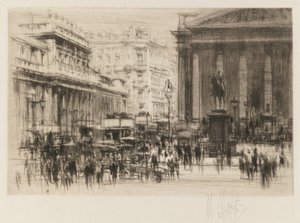 Conjunto de Londres: Banco (com o Royal Exchange) de William Walcot
