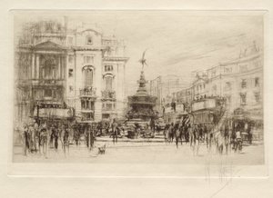 Piccadilly Circus, vista em direcção a Lower Regent Street, com o Criterion Theatre ao fundo de William Walcot