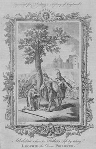 Athelstan salva a vida de seu pai levando Leofrid, o prisioneiro dinamarquês, 1773. de William Walker