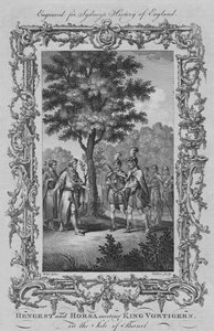 Hengest e Horsa encontram o rei Vortigern, na ilha de Thanet, 1773.